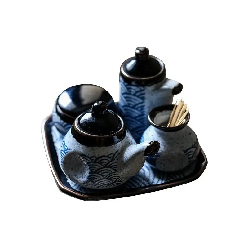 DecorBites™ Blue Ceramics Kitchen Seasoning Set