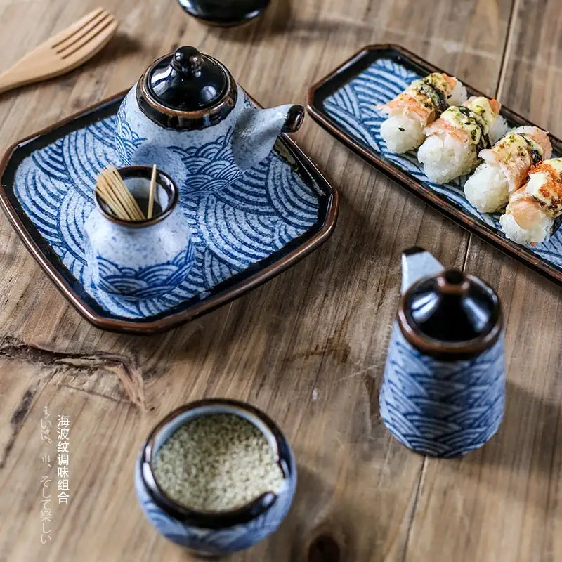 DecorBites™ Blue Ceramics Kitchen Seasoning Set