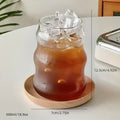 Wavy ribbed clear glass cup 500ml ins glass kitchen tumbler