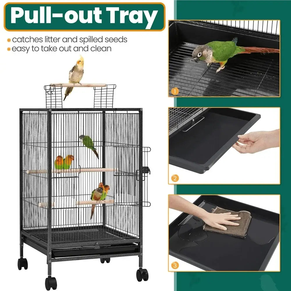 Wheeled Bird Cage for Parrots