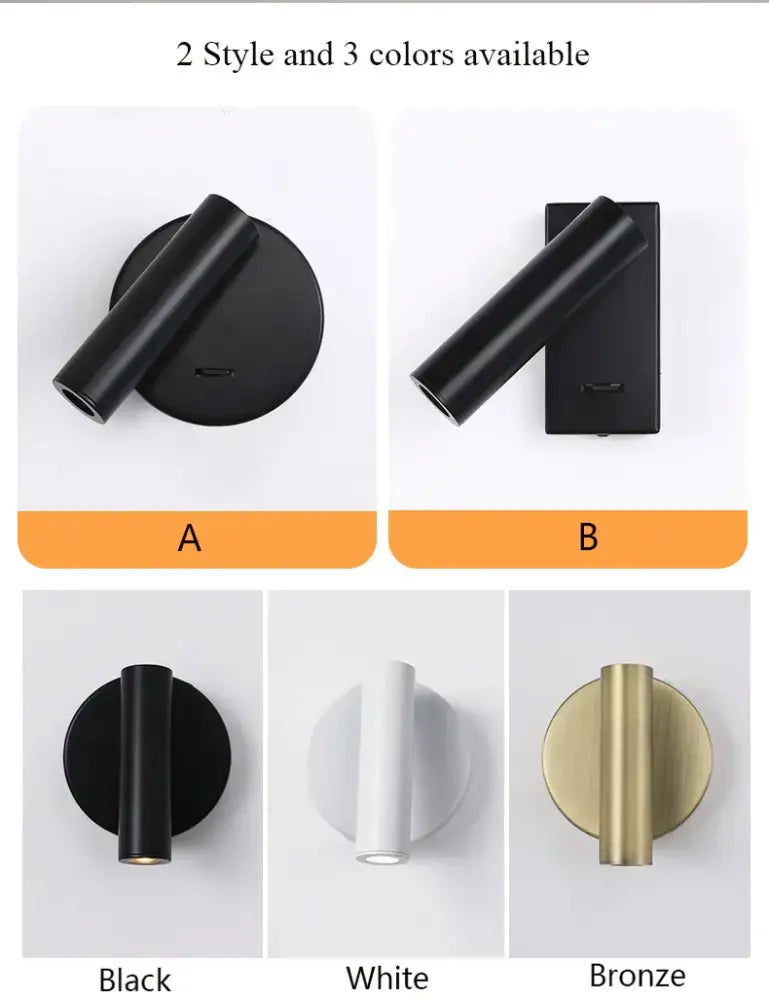 DecorBites™ Bedroom Wall Lamp Surface Spotlight Indoor Reading Sconce Lights