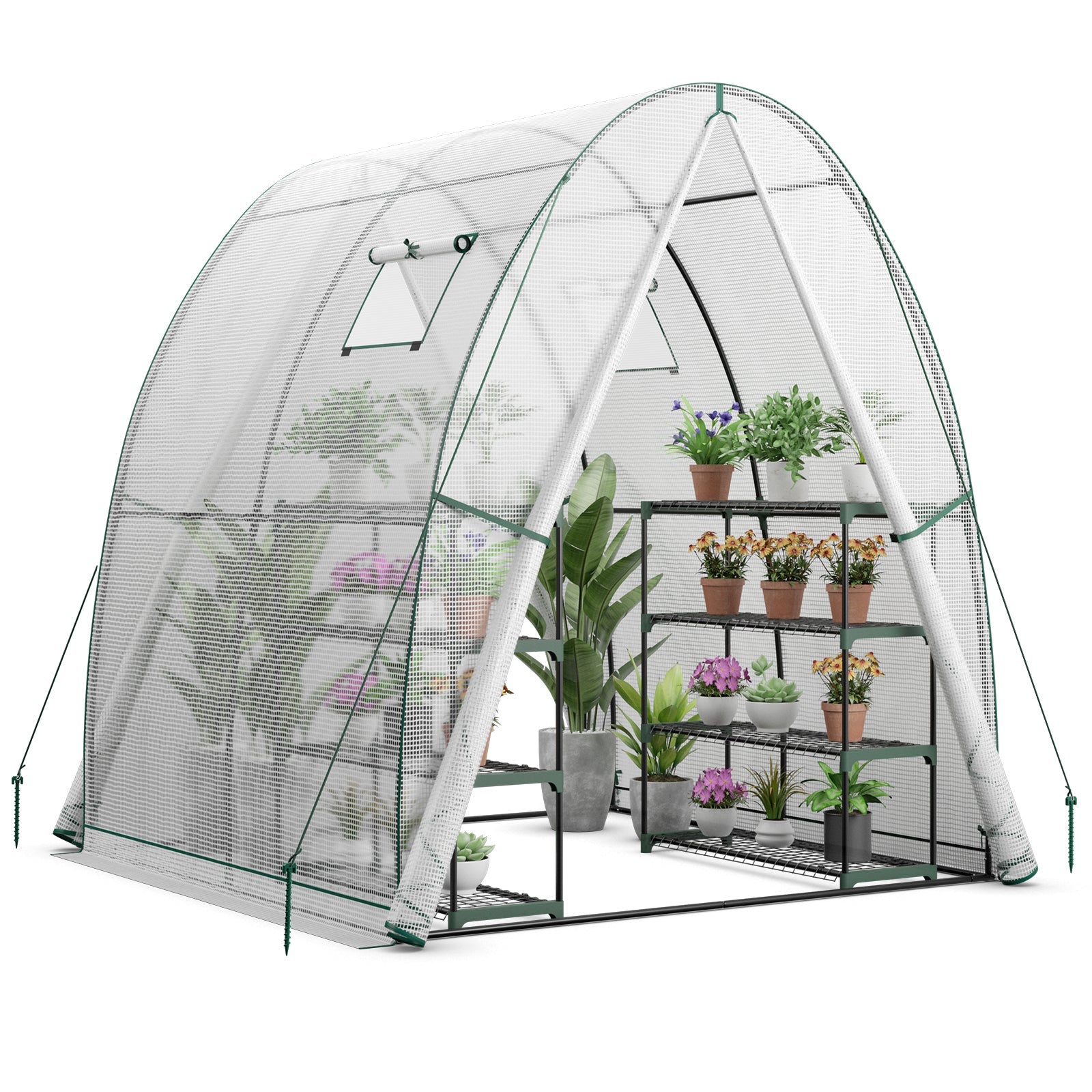 6 x 6 x 6.6 FT Outdoor Wall-in Tunnel Greenhouse