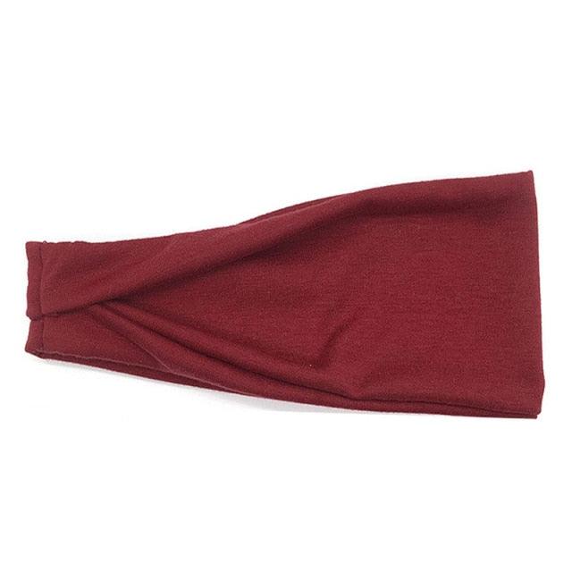 Women Headband Solid Color Wide Turban Twist Knitted Cotton Sport Yoga Hairband Twisted Knotted Headwrap Gorgeous Hair Accessories For Women