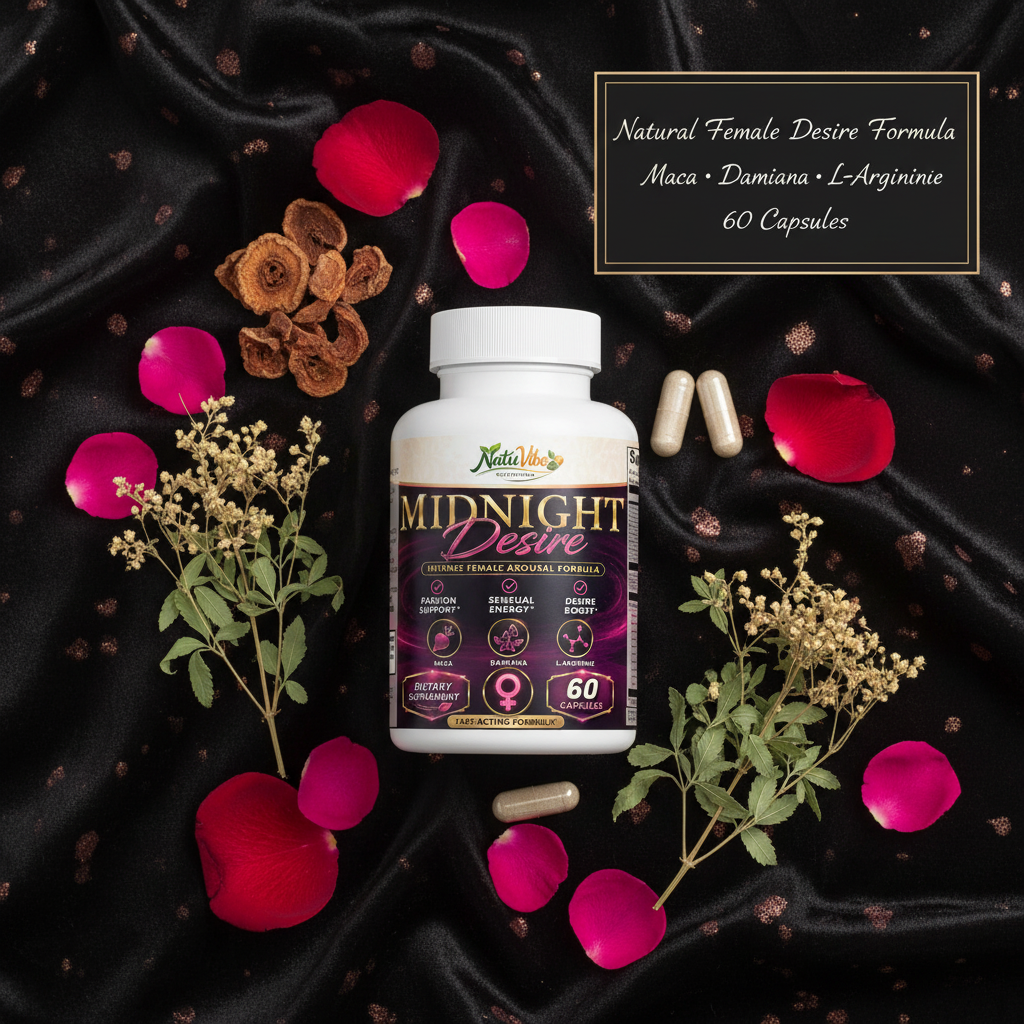 Midnight Desire Female Libido Supplement with Maca & L-Arginine, 60 Capsules
