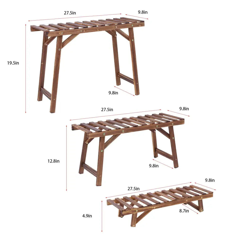 Wood Ladder 3 Tier Plant Stand