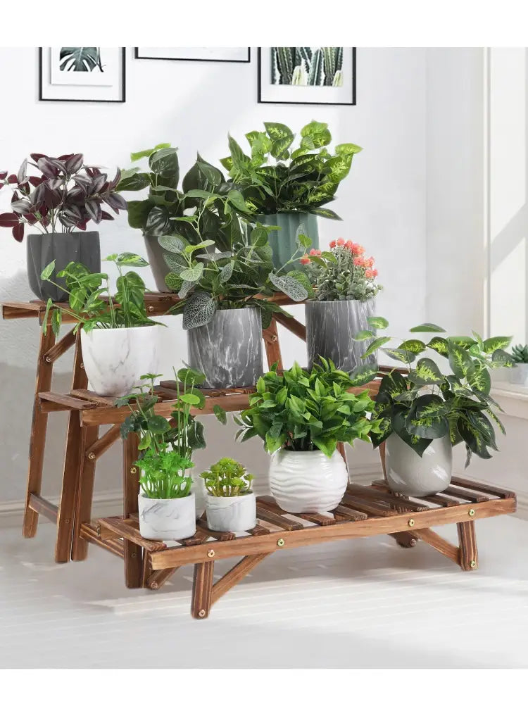 Wood Ladder 3 Tier Plant Stand