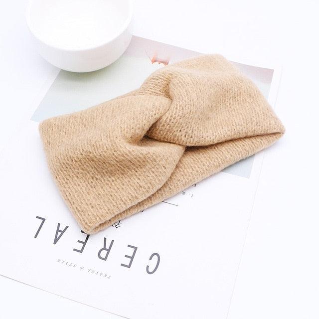 Woolen Cross Cross Top Knot Elastic Hair Bands for Women Soft Solid Color Turban Headbands Women Girls Gorgeous Hair Accessories For Women