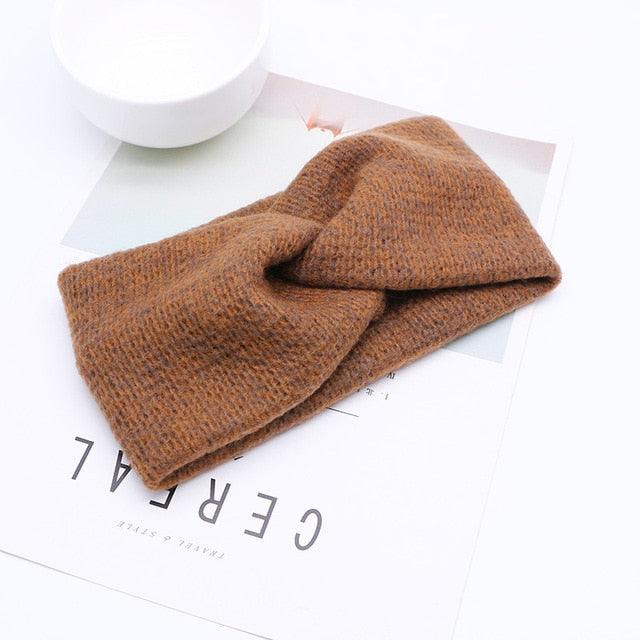 Woolen Cross Cross Top Knot Elastic Hair Bands for Women Soft Solid Color Turban Headbands Women Girls Gorgeous Hair Accessories For Women