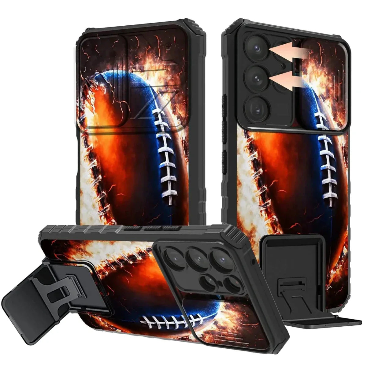 Rossy Galaxy S23 Ultra Case - Dual-Layer Shockproof with Slide Camera Cover & Kickstand for Ultimate Protection