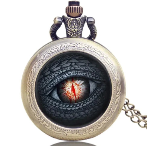 Vintage Eye, Blue Patina or Copper Pocket Watch